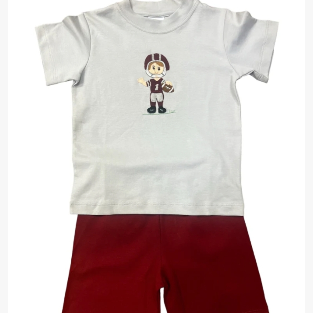 Kids Football Graphic Tee and Shorts Set